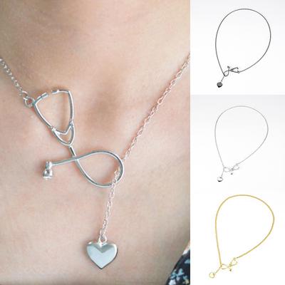 Medical Stéthoscope Collier Aiguille Métal Charm Pendentif pour infirmière Médecins