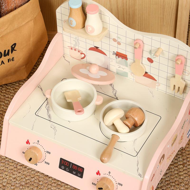 Wooden Simulation Kitchen Cooking Utensils Children Puzzle Toy Set For Imaginative Play And Development