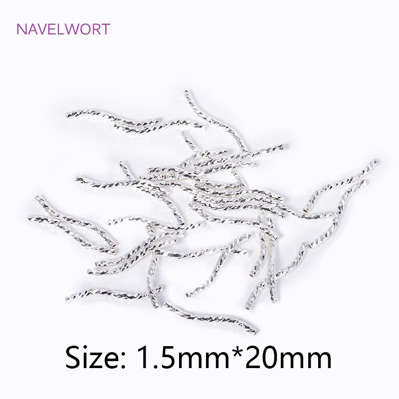 18K Gold Plated Brass S Shape Curved Tube Metal Twisted Tube Beads Connector DIY Necklace Jewelry Making Accessories Wholesale
