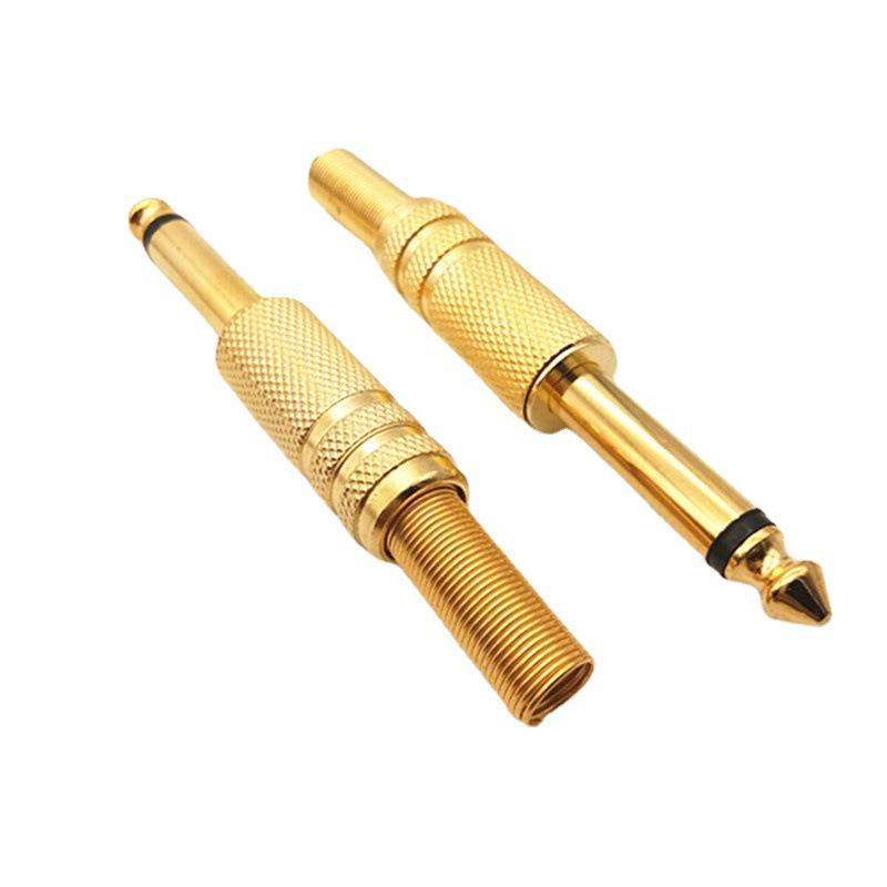 Gold-Plated 6.35mm Mono Microphone Mixer Plug