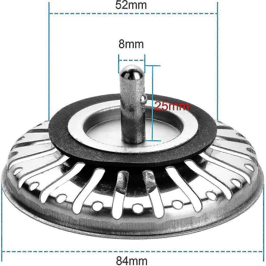 Pieces Stainless Steel Kitchen Sink Strainer Filter Double Layer Sink Stopper Sink Drainer For Your Kitchen Bathroom - Diameter 84mm