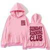 Sunday Running Club Graphic Hoodie Men Women Sporty Jogging Trendy Sweatshirt Oversized Fleece Casua Gifts