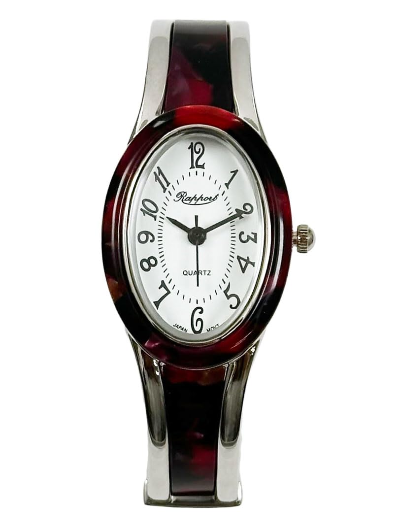 

Wristwatch Rapole Oval Bangle Watch Silver Slim 288305 Purple [Takeuchi Shoji] Women s