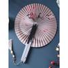Chinese Folding Paper Fan with Tassels - Traditional Floral Design, Lightweight Plastic Portable Fan for Women, Hanfu, Home Decor, Cultural Gift