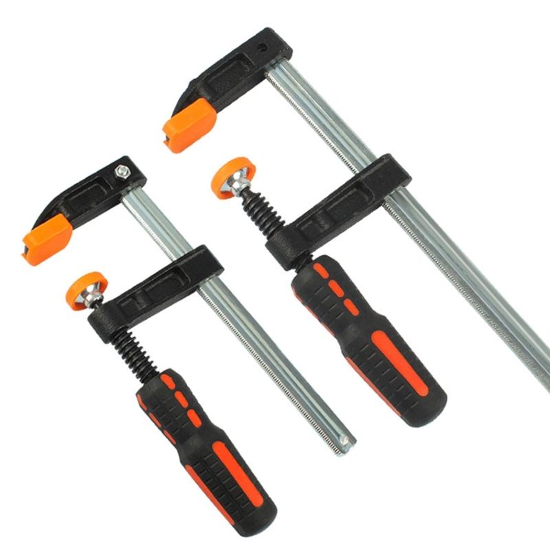 F Clamp with Ergonomic Design for Woodworking and Crafting Applications Heavy Duty Adjustable Metal Working Bar Clamp