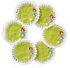 Cute and Stylish Floral Embroidered Coasters, 10cm Diameter, Set of 6, Made from Thai Cotton (green)
