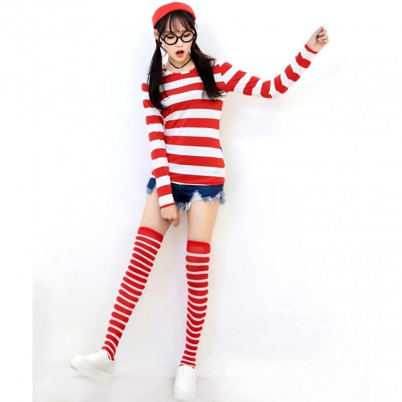 Kostým Where's Wally pro Halloween a Vánoce Unisex Oblečení ze směsi bavlny