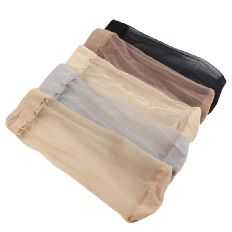 10 Pairs of Socks Ladies Summer Thin Anti-odour Short Stockings Anti-hooking Solid Colour Invisible Crystal Stockings
