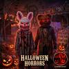 Halloween Cosplay Party Leuchtende LED-Licht Gesichtsmaske Make-up Horror Kaninchen Bär Maske Kopfbedeckung Cartoon Tier Karneval Kopfbedeckung