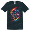 Neon Skull T Shirt Colorful Abstract Paint Splash Gothic Art Graphic Tee Style 1