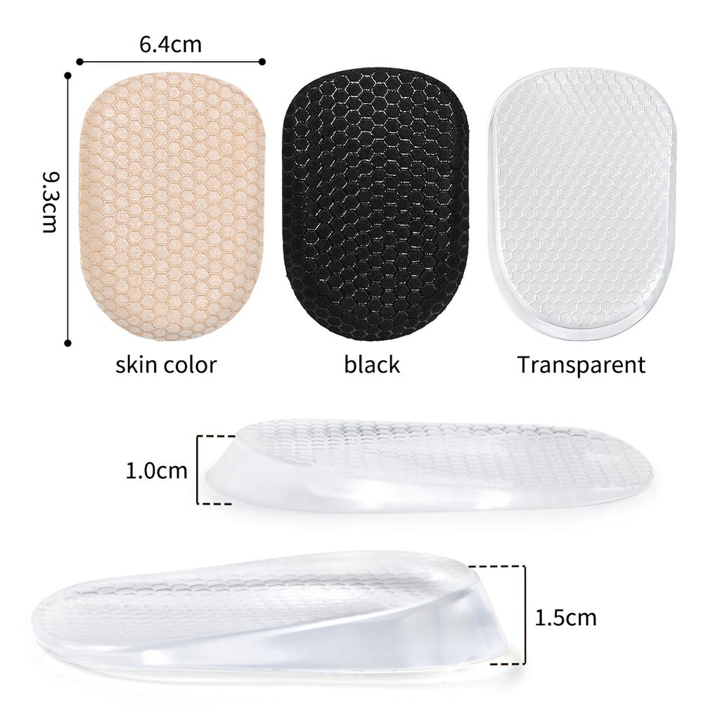 Honeycomb Anti-Slip Heel Half Insoles for Men & Women, Self-Adhesive Shock Absorbing Comfort Heel Pads to Relieve Heel Pain