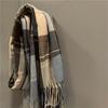 Women's Retro Plaid Knitted Scarf, Stylish & Warm Korean Style Scarf For Fall Winter, Luxury & Comfortable