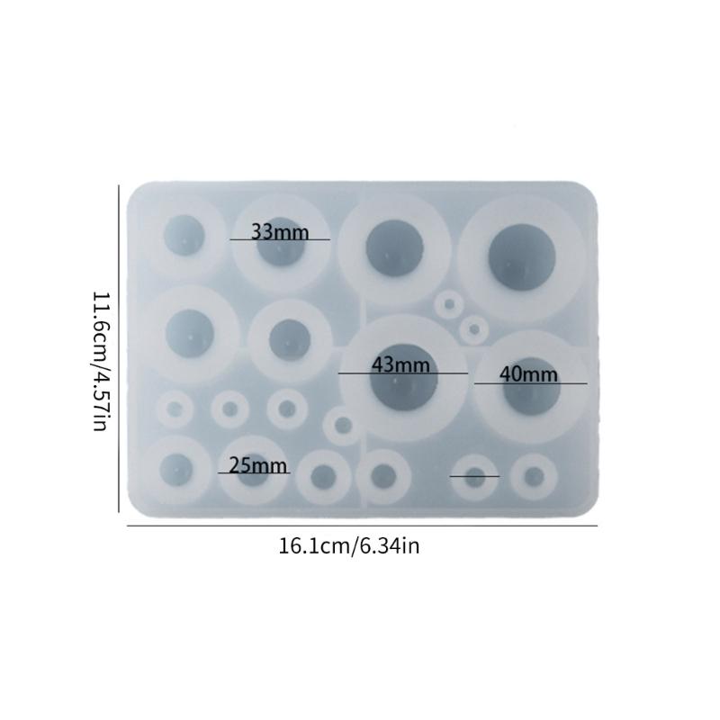 Resin Bead Molds for Jewelry Making 12-25mm Silicone Mold with Hole Epoxy Resin