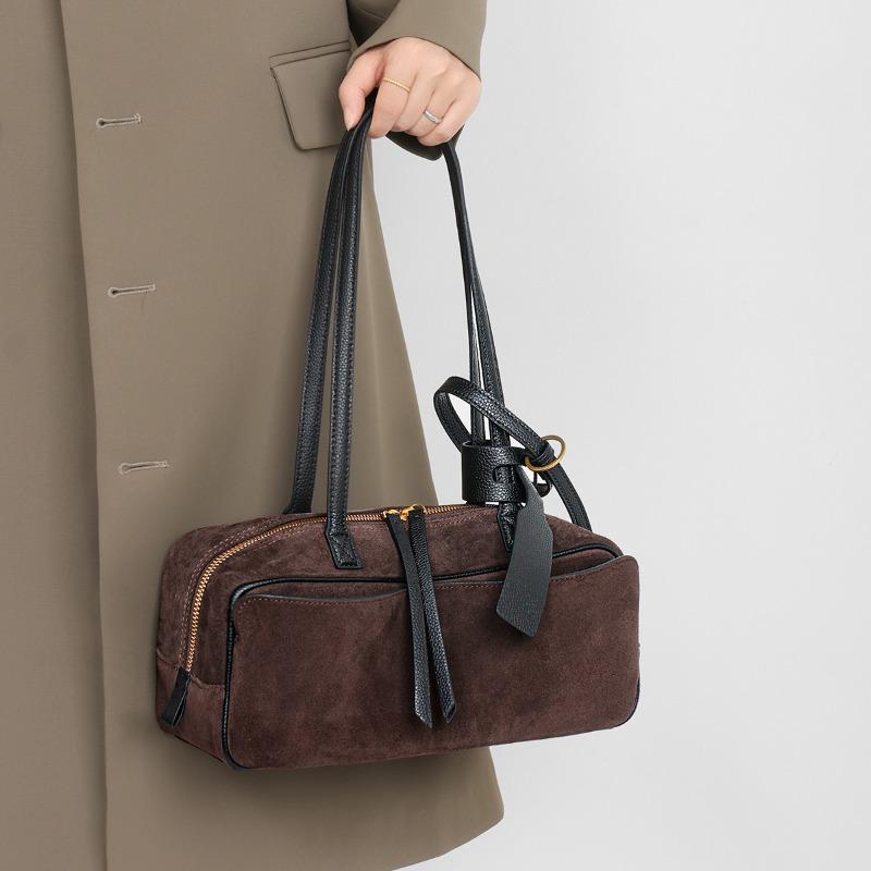 First layer cowhide bag, new small handbag, genuine leather niche single shoulder genuine leather women s bag темно-коричневого