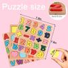 Dětské abecední aritmetické číslo geometrické tvary dřevěné puzzle Montessori předškolní vzdělávací hračka pro děti