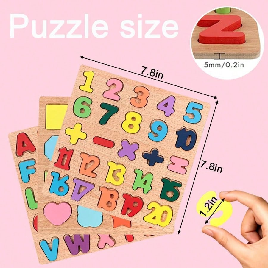 Dětské abecední aritmetické číslo geometrické tvary dřevěné puzzle Montessori předškolní vzdělávací hračka pro děti
