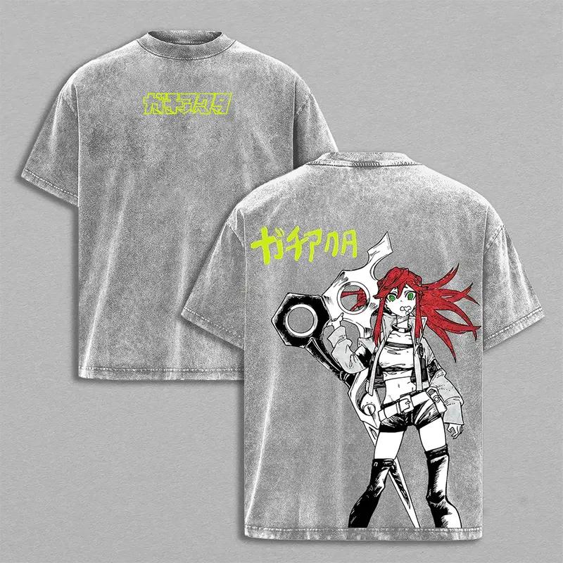 Anime Gachiakuta Reaper Riyou Graphic T Shirt Men Women Washed Cotton Tshirts Vintage Casual Clothing Harajuku Male T-shirt