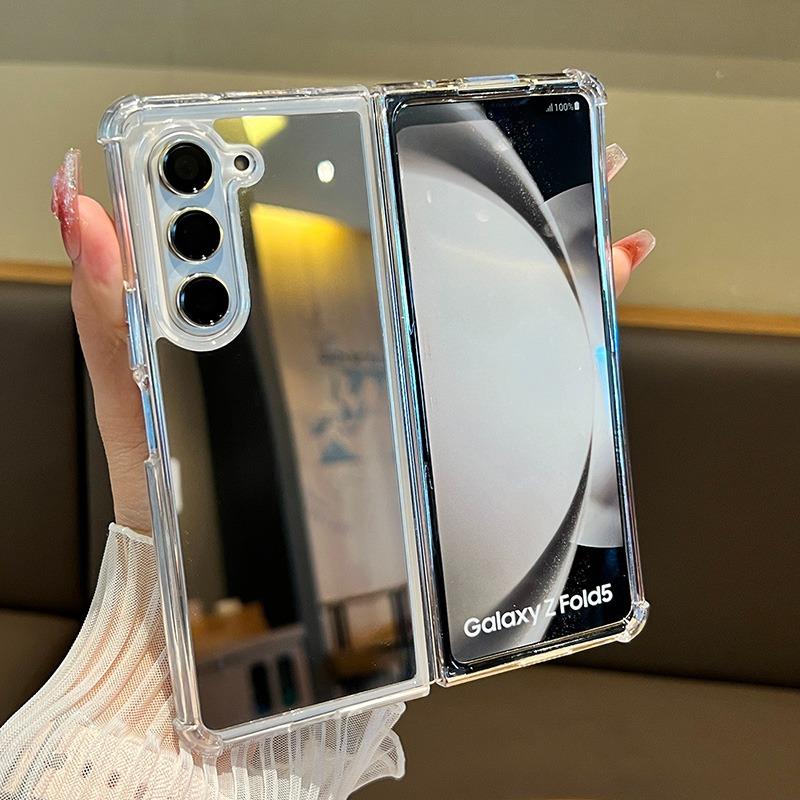 

Luxury Mirror Make Up Case for Samsung Galaxy Z Fold 7 6 5 4 3 fold7 zfold Fold6 Hard Airbag Bumper Shockproof Ultra Slim Cover Galaxy Z Fold4