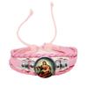 Virgin Mary Baby Jesus Christian Catholicism Jewelry Black Button Leather Bracelet Blessed Mother Religious Glass Cabochon Gift