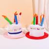 Festive Birthday and Christmas Cake Hat with Candle Decoration - Cute, Fashionable Party Gift