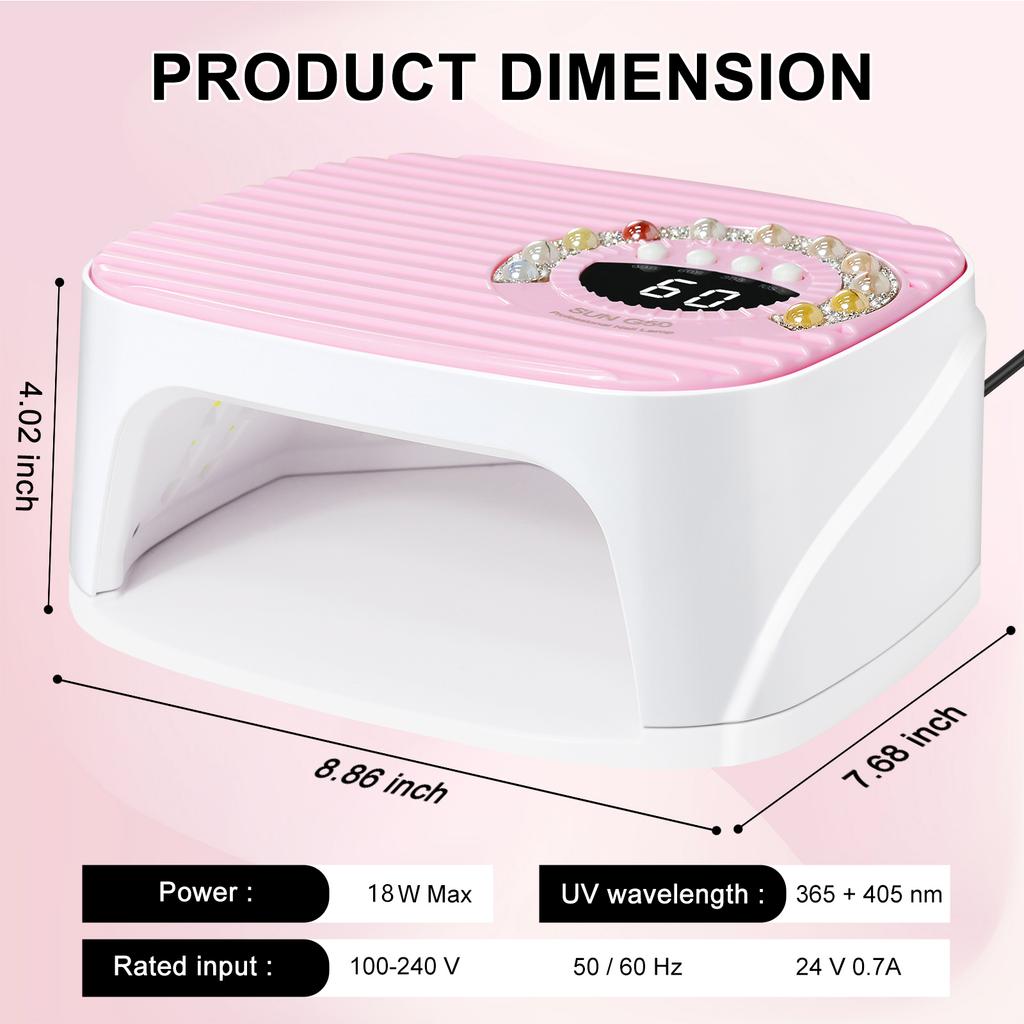 Professional 45 LED Nail Lamp Quick Gel Nail Polish Dryer 4 Timers Powerful Nail UV Light Suitable for Nail Salon Equipment
