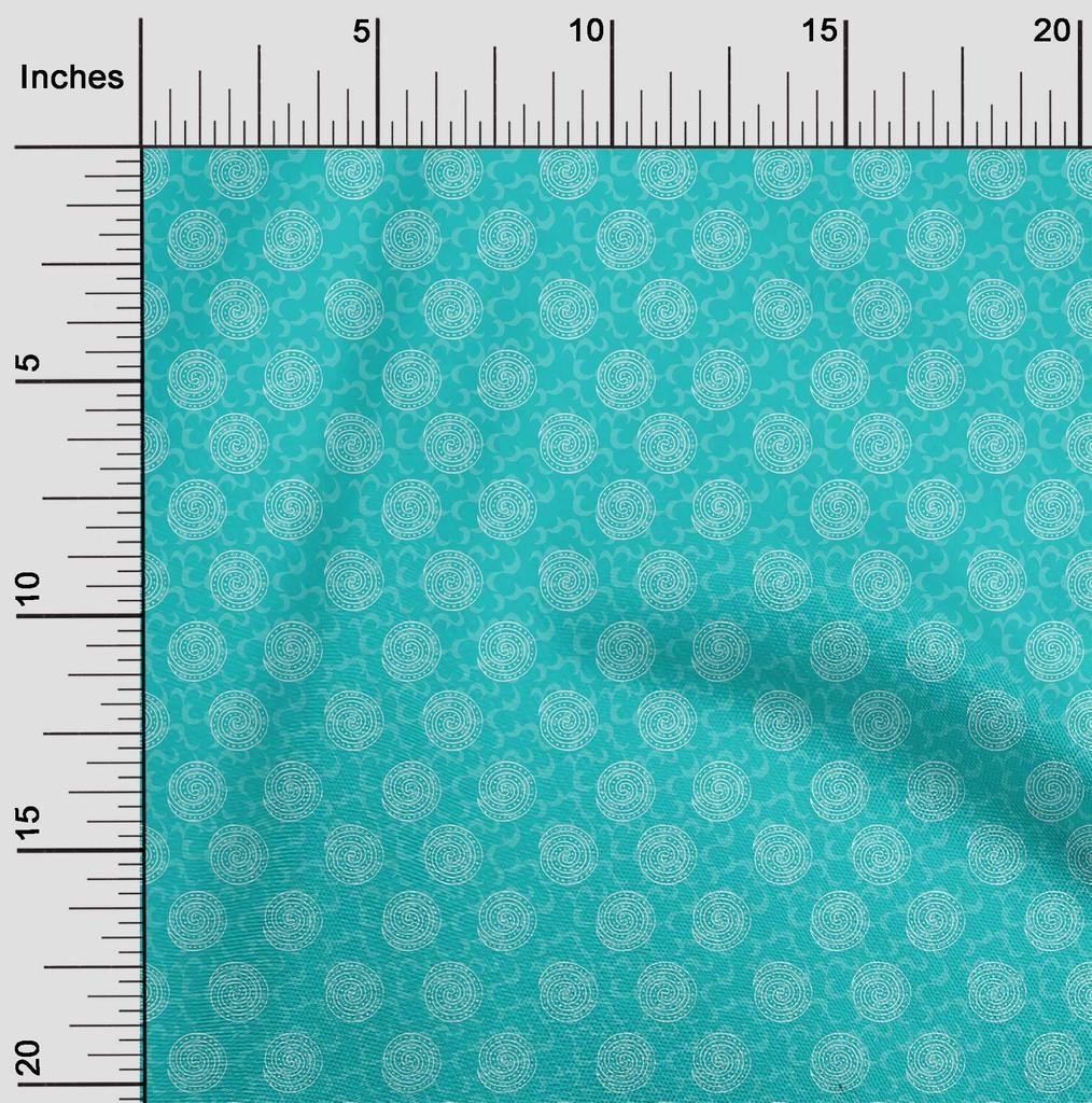 oneOone Cotton Flex Fabric Spiral Block Print Sewing Fabric BTY 40 Inch Wide