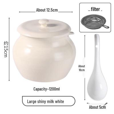 ZISIZ Ceramic Chili Oil Pot with Filter
