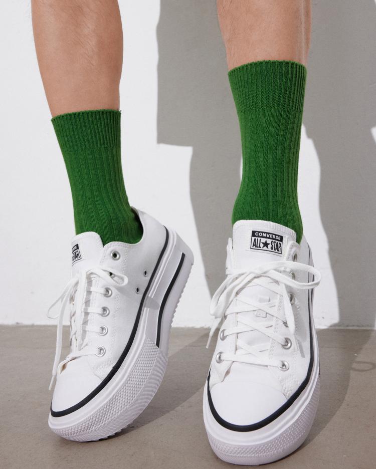 Men's Sneakers Converse Chuck Taylor All Star Lift Double Stack Low White Black White/Black/White