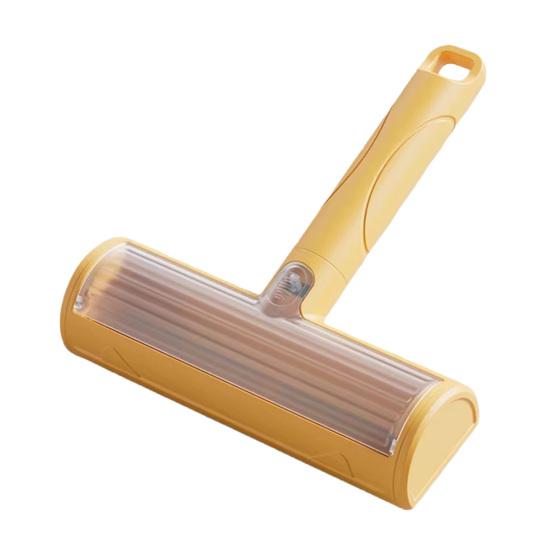 

Pet Hair Remover Roller with Deshedding Brush Portable Cat Hair Remover Reusable Lint Roller жовтий