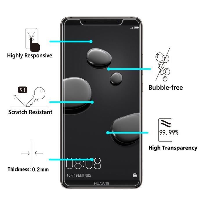 Screen Protector Film - Phonillico® - Huawei MATE 10 PRO - Pack of 2 - Ultra-resistant - Anti-scratch
