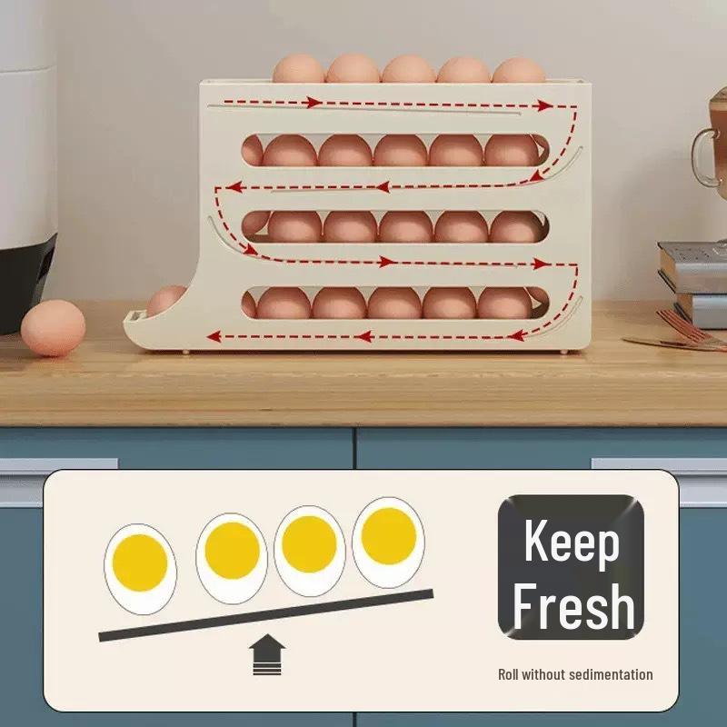Refrigerator Slide-Out Egg Storage Box for Freshness