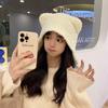 Women's Bear Hat for Autumn and Winter, Japanese Style Versatile Warm Knitted Hat, Makes the Face Look Smaller, Plush Ear Protection, Knitted Lei
