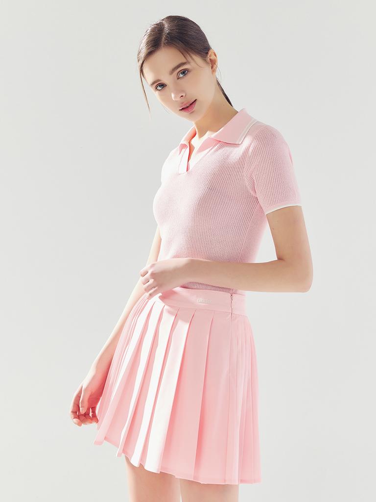 LORDLOAR Asymmetrical Pleated Skirt L/Pink