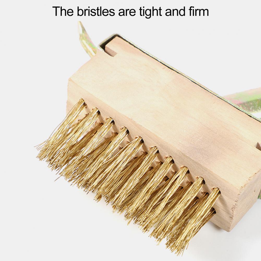 2-in-1 Weed Moss Remover Tool Crevice Weeding Brush Brass Wire Bristle Manual Crack Weeder For Block Paving Patio Stone Edging