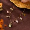 Summer Fruit Wind Pineapple Pendant Colored Zircon Pendant Necklace Watermelon Necklace 18K Gold And Bronze