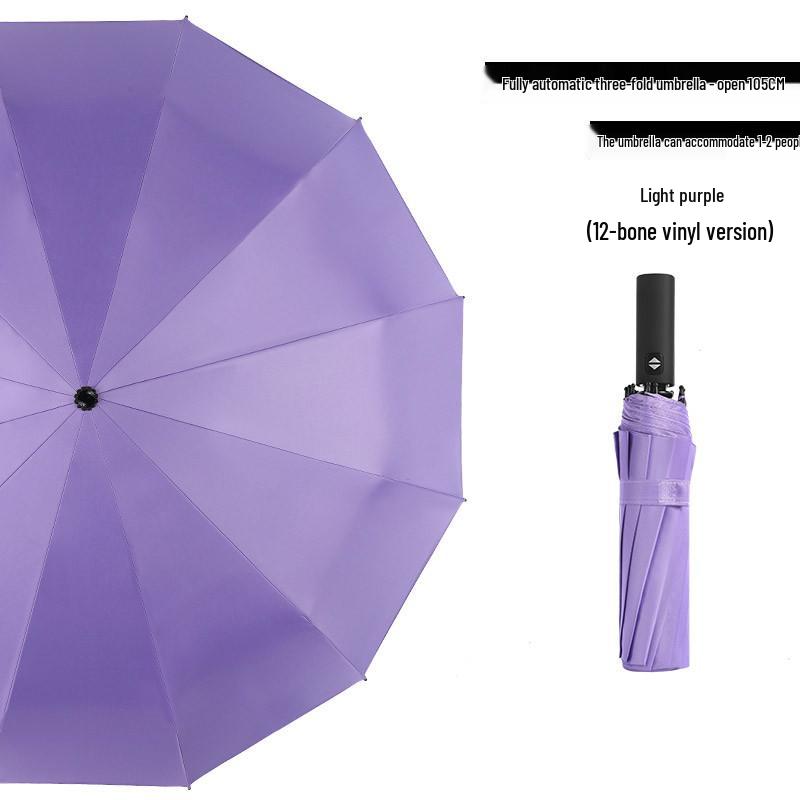 Enhanced Automatic Folding Umbrella for Men & Women: Dual-Use Sun & Rain Protection with Thickened Sunshade & UV Shield