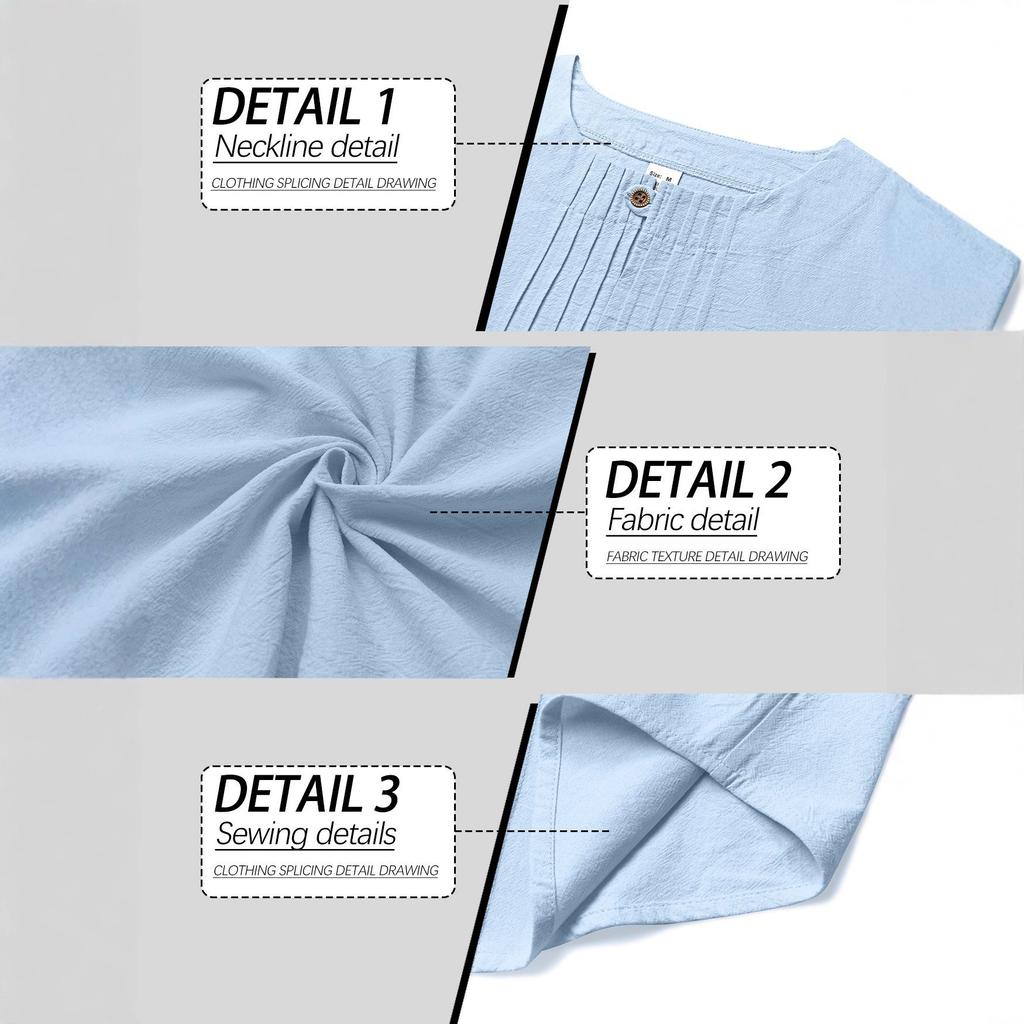 European and American Men's Casual Loose Long-sleeved T-shirt Beach Shirt