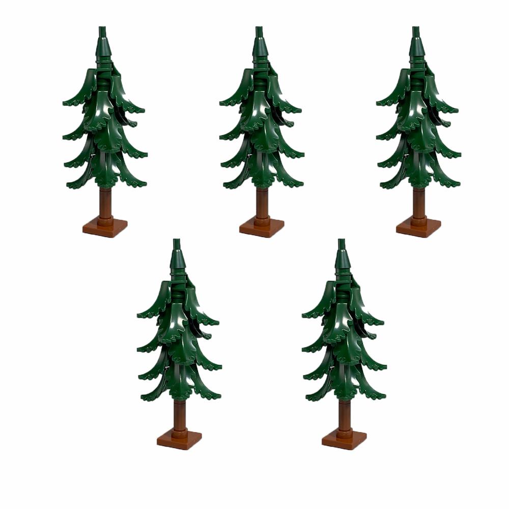 DIY Pine Tree Model Kit - Snowy Christmas Tree Street Forest Compatible with Building Blocks & Assemble Particles