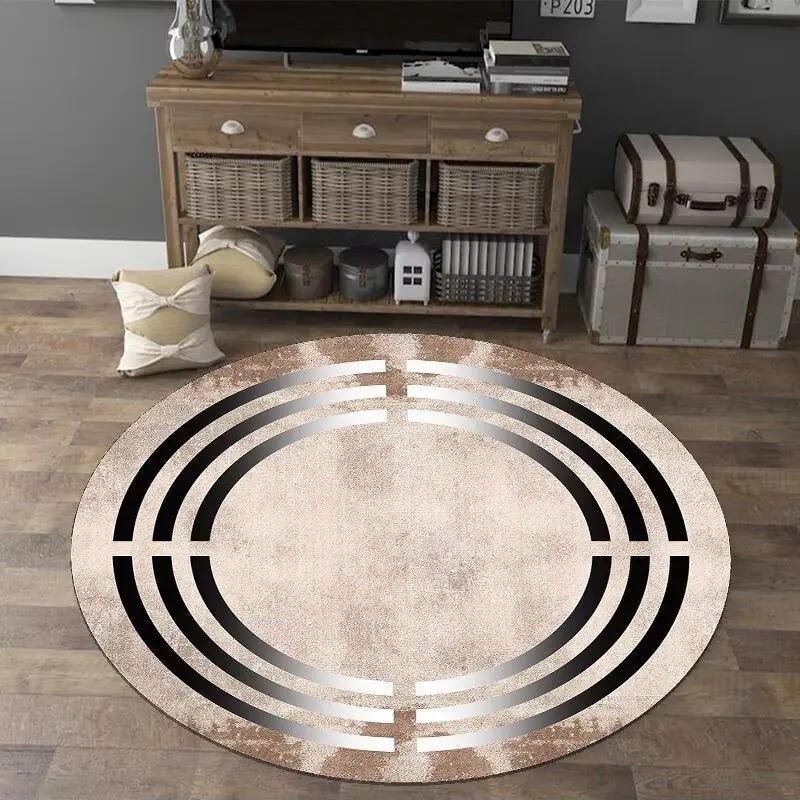 European Style Luxury Round Carpet Home Decoration Living Room Non-slip Large Rugs Bedroom Cloakroom Floor Mats