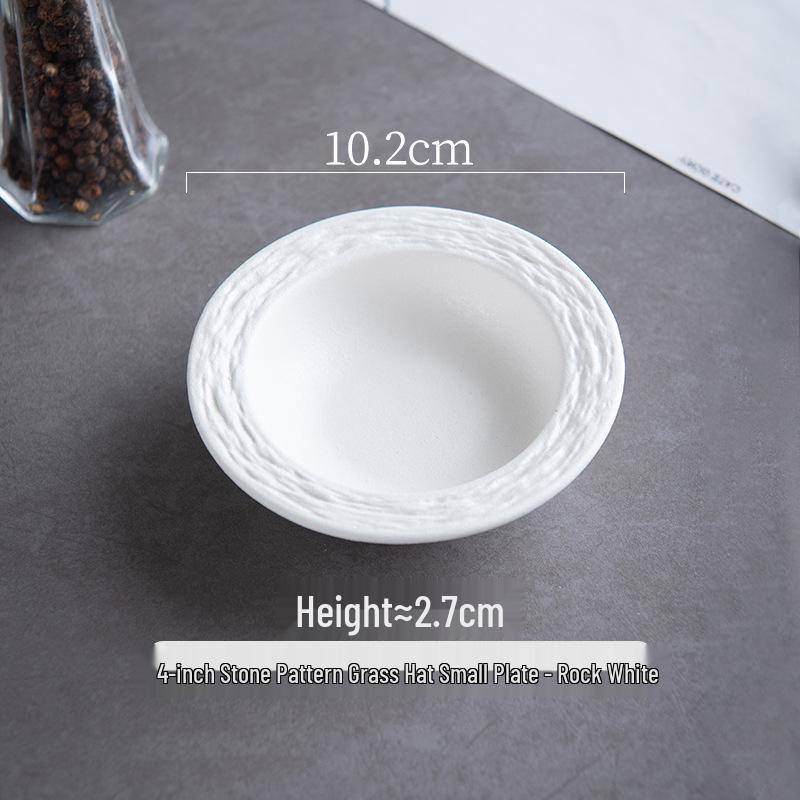 Chaozhou Ceramic Rock Pattern Soy Sauce & Vinegar Dish for Hot Pot and Snacks