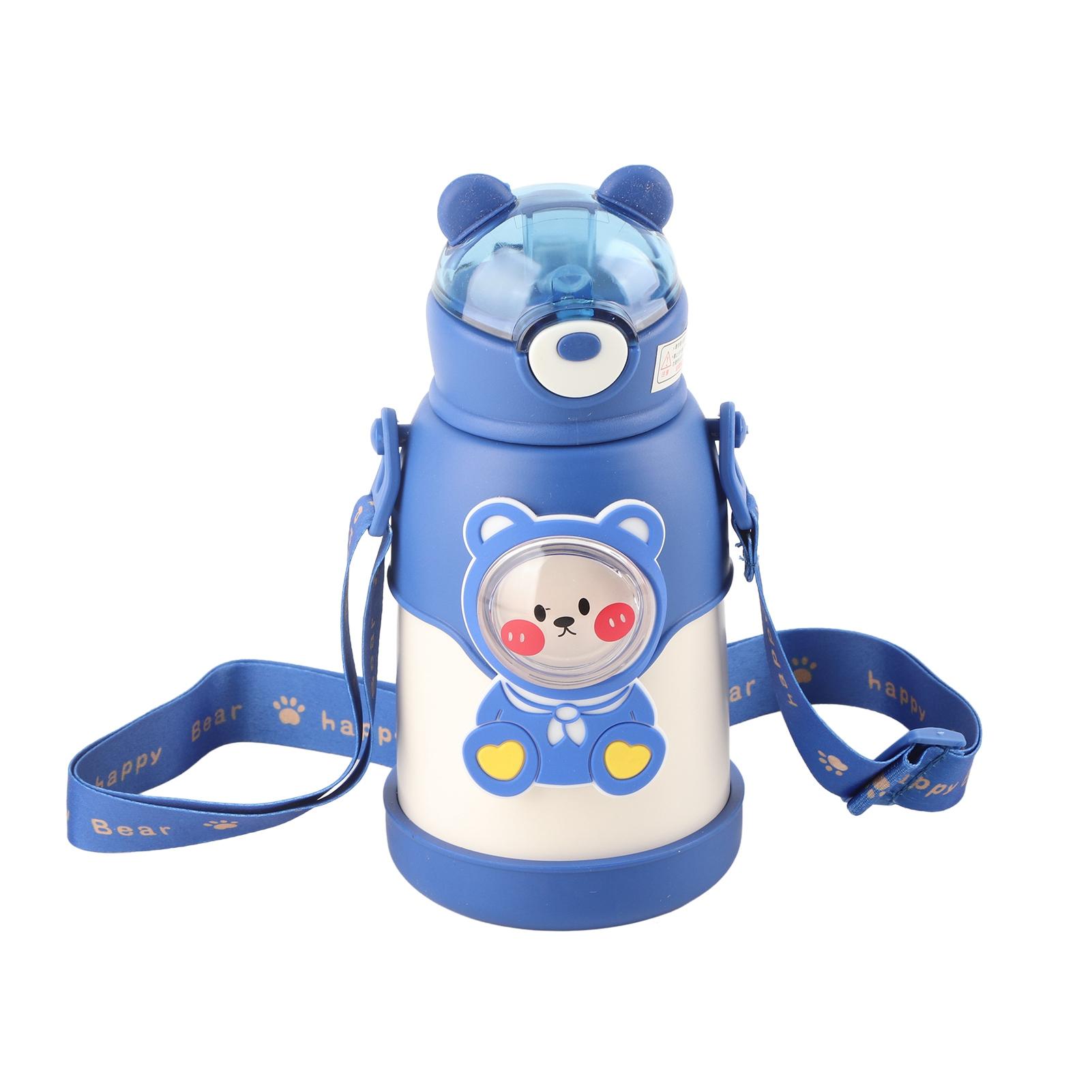 

Металлическая бутылка для воды 500 мл из нержавеющей стали с откидной крышкой и силиконовой трубочкой, изолированная бутылка для воды