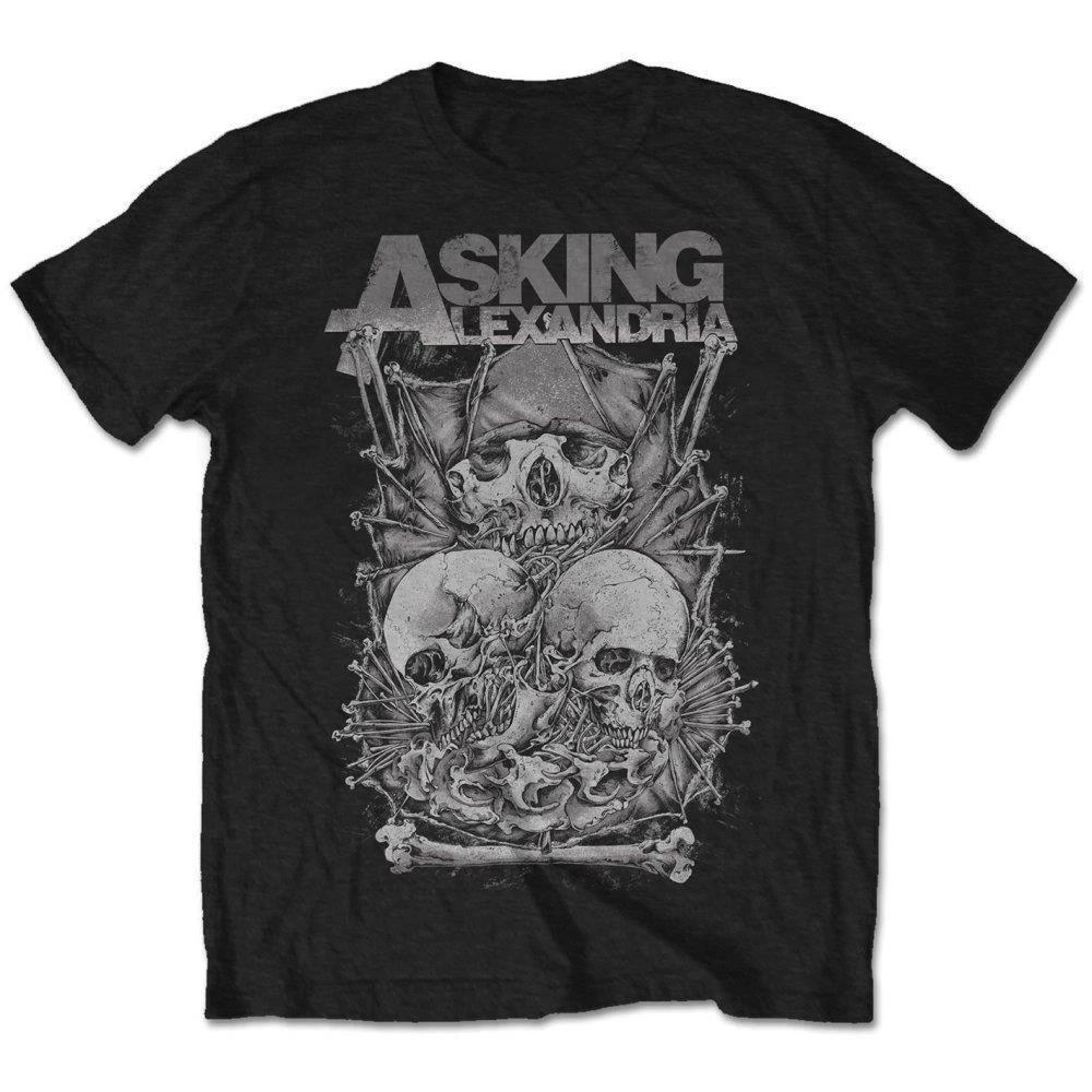 Official Licensed Asking Alexandria Skull Stack T Shirt Rock Metalcore S