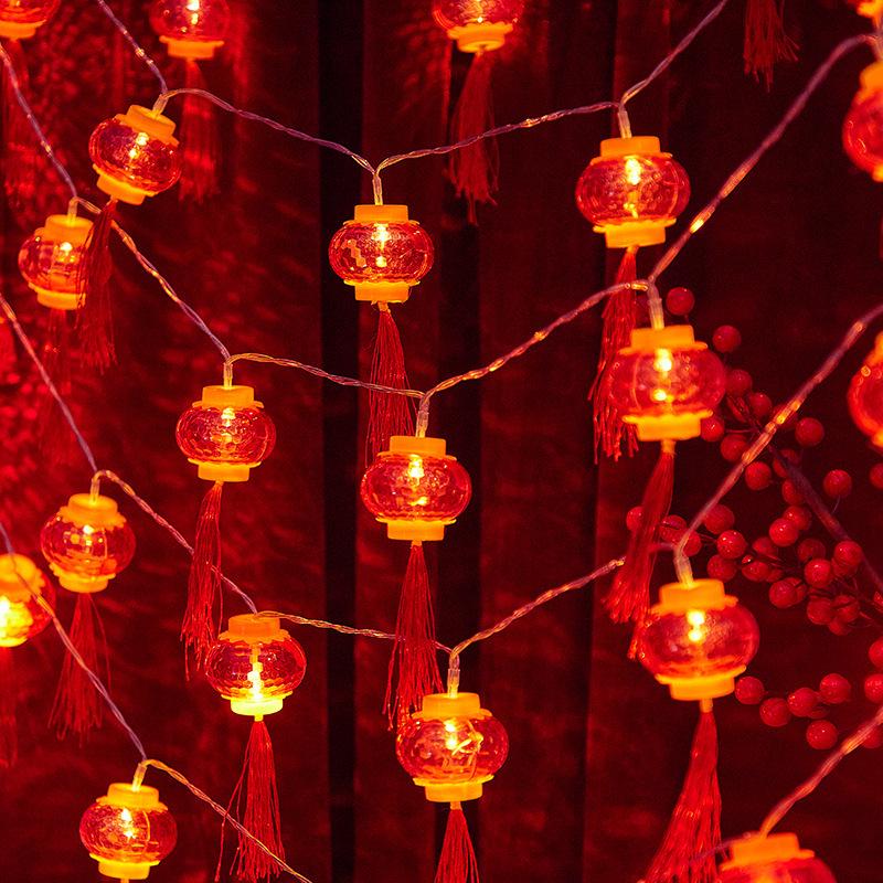 

Новогодние уличные солнечные светодиодные фонари: Праздничная гирлянда из фонариков Фу для Праздника Весны 1.5m 10 LEDs (USB)