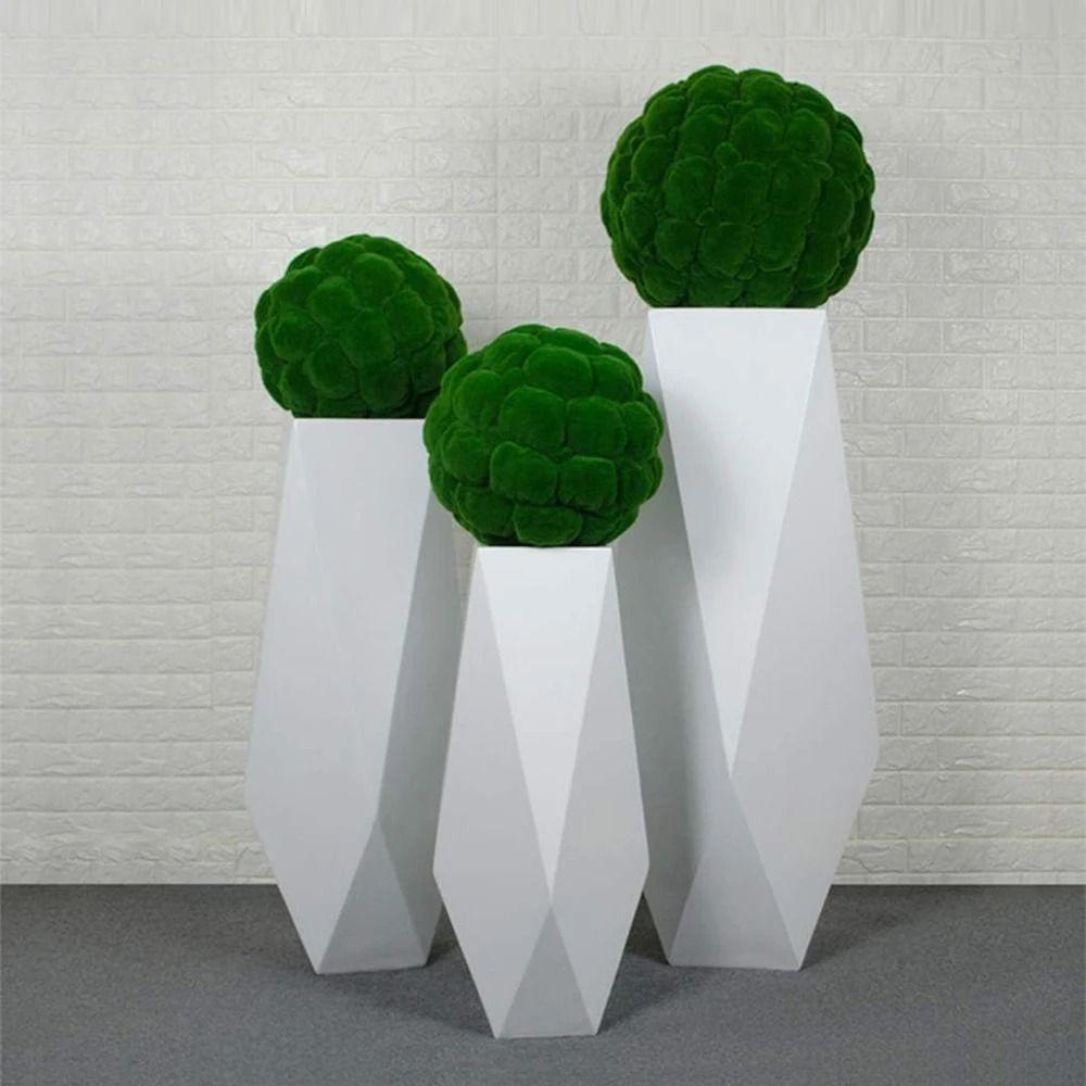 DIY Faux Green Plants Eternal Life Flocking Green Ball Artificial Moss Ball  Hotel Decoration