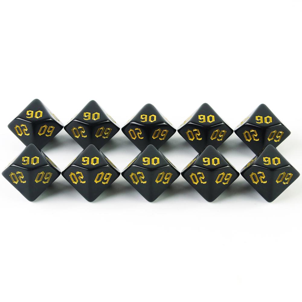 10pcs Polyhedral Dice Set D00(00-90) Dice Polyhedral Role Playing Dices DND Role Playing Table Game