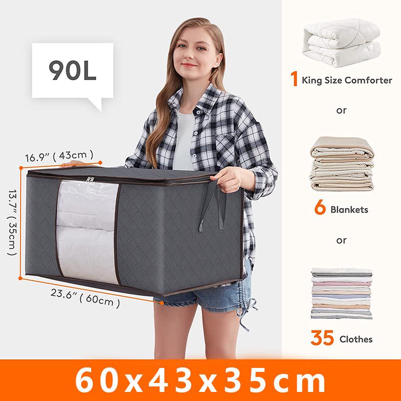 Quilt Storage Bag: Non-Woven Organizer for Clothes, Moving, and Luggage.