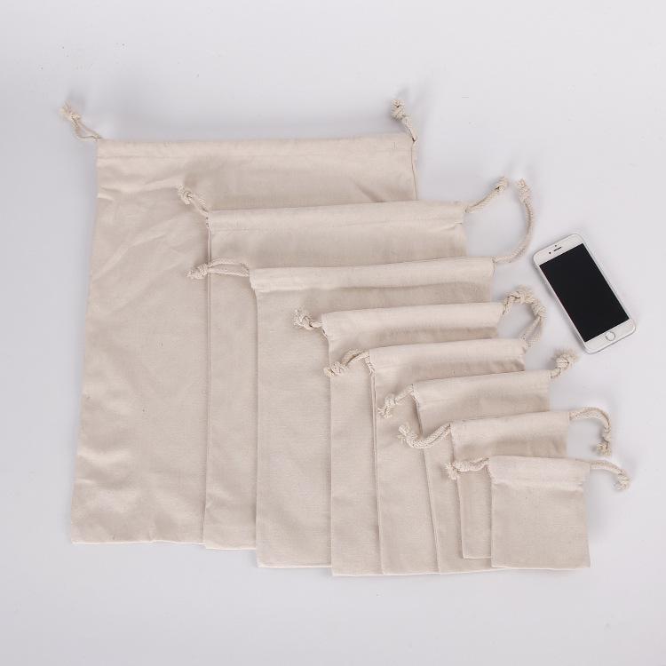 Custom Canvas & Linen Drawstring Gift Bag for Christmas Storage
