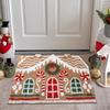 Christmas Entry Rug Entrance Mat Non Slip Gingerbread House Door Mat for Shower Floor Living Room Kitchen Porch Indoor Bathroom