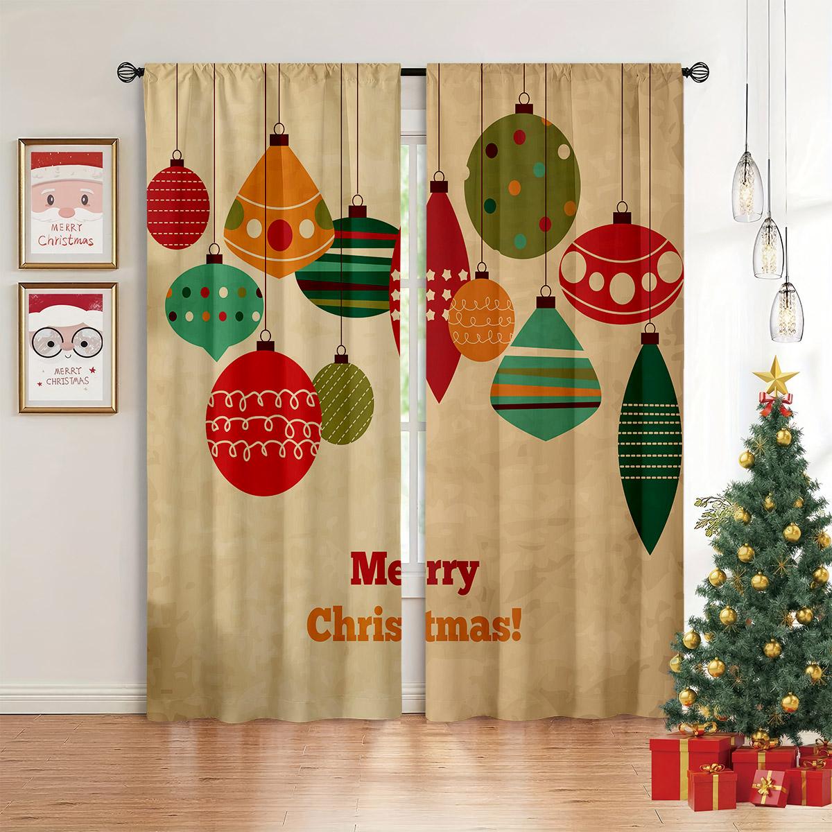 

Window Window Curtains Merry Christmas Holiday Letters Snowman Style Snowflake Pattern Pattern Print Window Curtains Restaurant Holiday Gathering W50xH140(CM)x2PCS&Grommet Top
