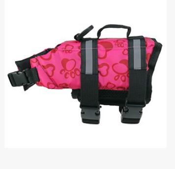 

Adjustable Dog Life Jacket with Rescue Handle Sport Safety Rescue Vest Dog Clothes Puppy Float Swimming Suit for All Pet Dogs Chest Girth 30-42cm розовый